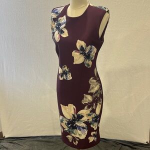 Calvin Klein Purple Floral Midi Dress